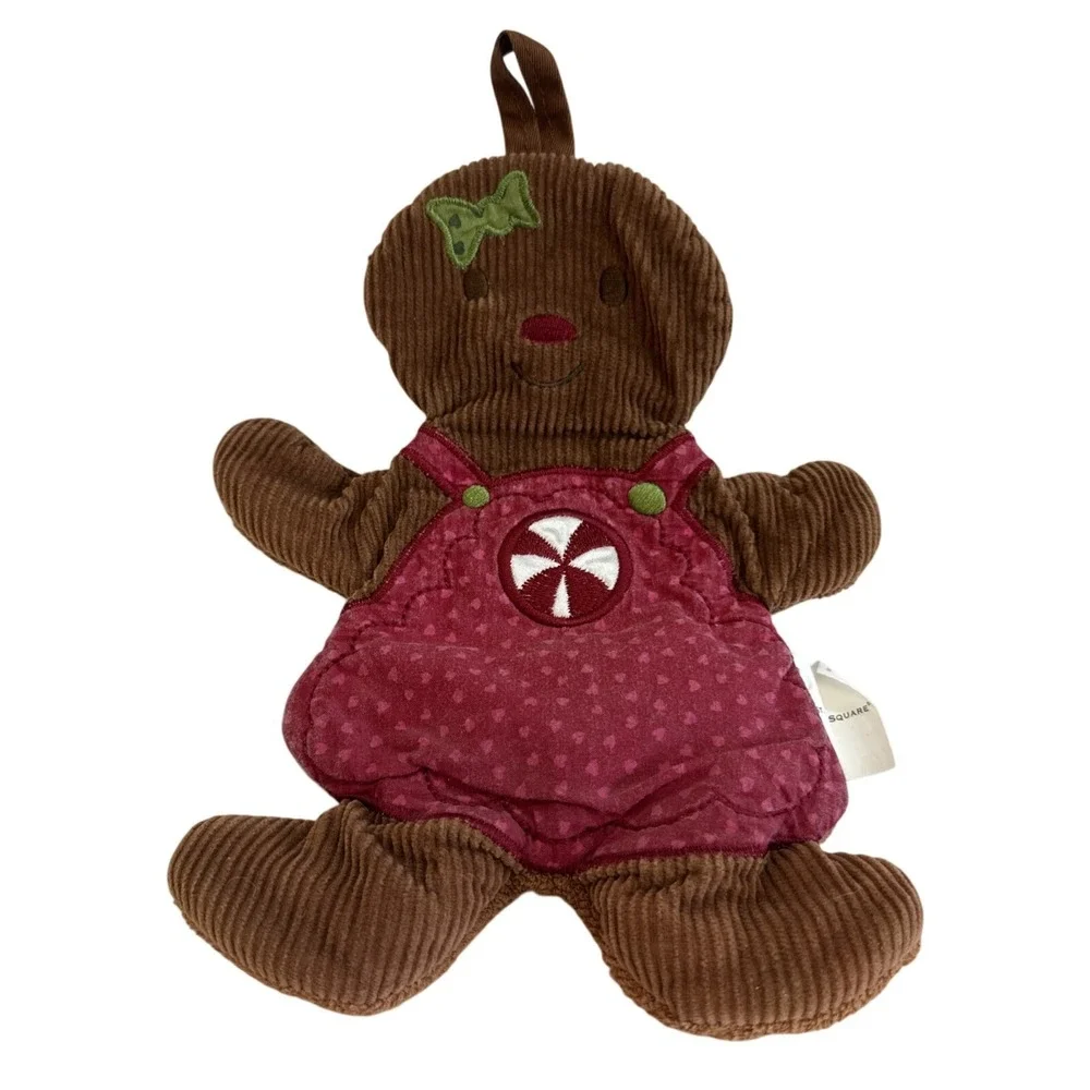 St Nicholas Square Gingerbread Girl Potholder Christmas Holiday Cotton Brown Red
